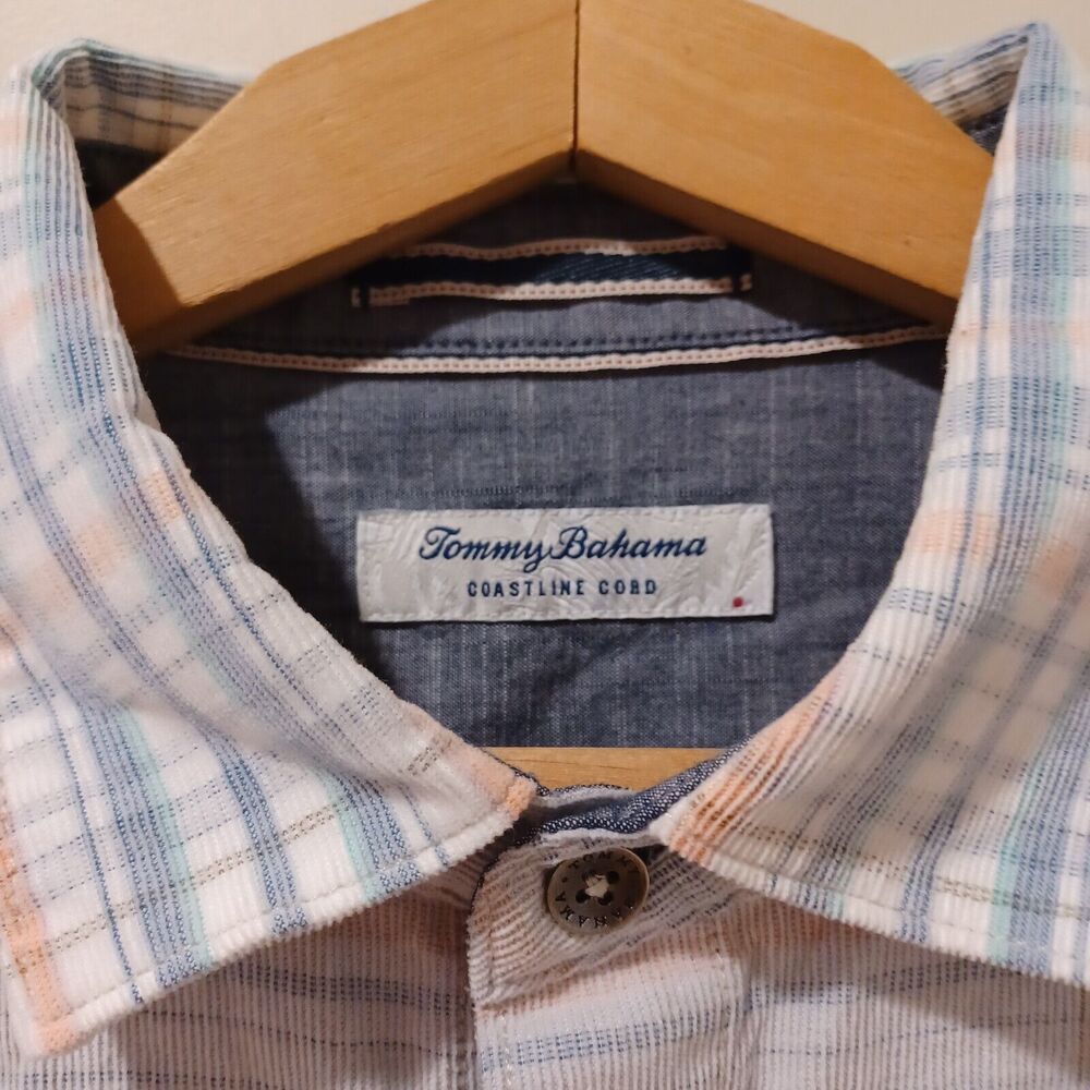 Tommy Bahama Men's Coastline Cord Long Sleeve Button Front Plaid Shirt Large - Picture 3 of 8